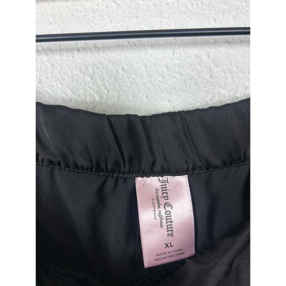 Juicy Couture Women's 2 Piece Pajama Bling Set Black Sz XL Y2K Style Loungewear - Picture 8 of 10